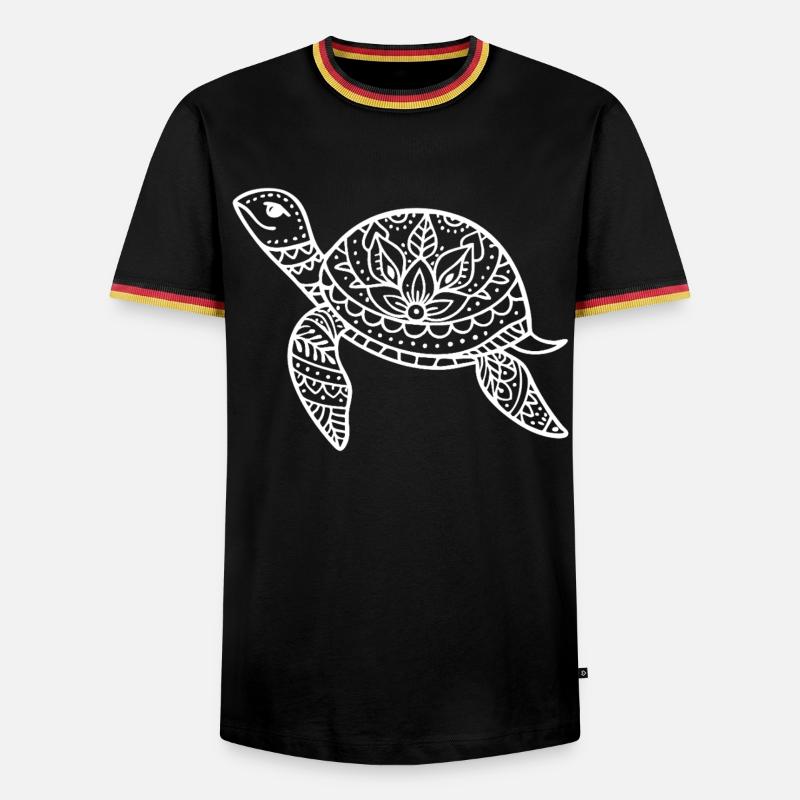 Boho turtle with pattern shell - Men's Ringer Shirt - black/tricolour