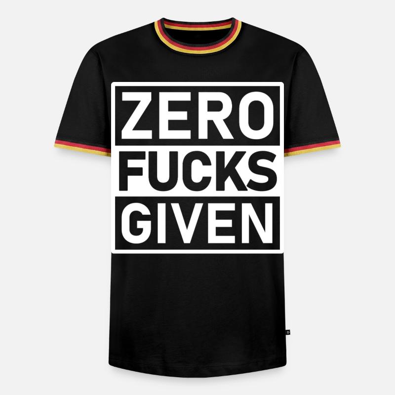 Zero Fucks Given Warning Label - Men's Ringer Shirt - black/tricolour