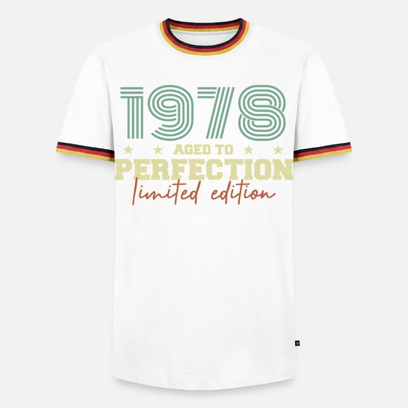 1978 - Männer Kontrast-T-Shirt - Weiß/Dreifarbig