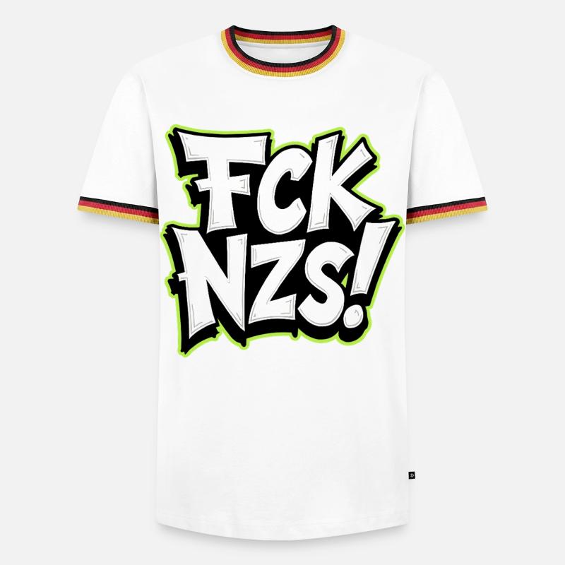 FCK NZS Statement against Racism - Men's Ringer Shirt - black/tricolour