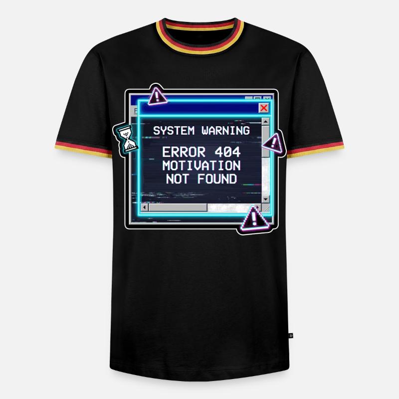 Error 404 Motivation Glitch - Men's Ringer Shirt - black/tricolour