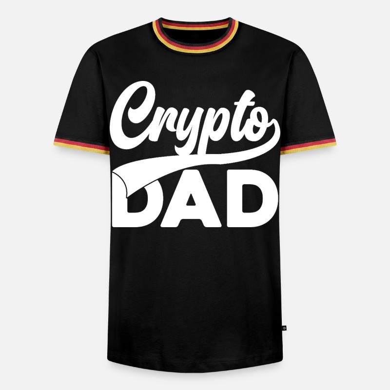Crypto Dad Script Logo - Männer Kontrast-T-Shirt - Schwarz/Dreifarbig