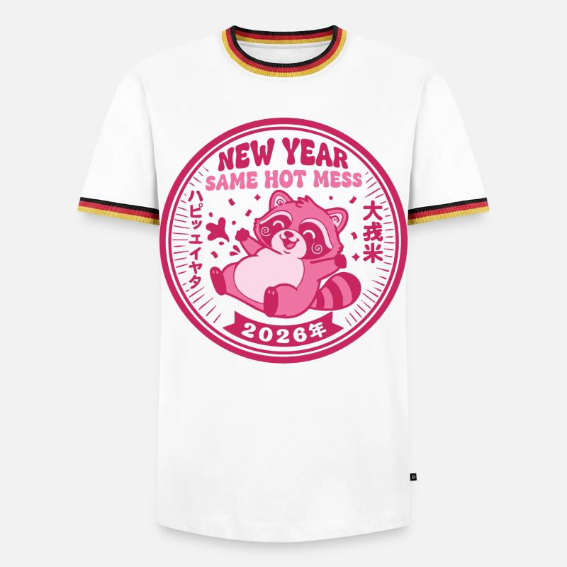 Neujahr Same Hot Mess 2026 Feier - Männer Kontrast-T-Shirt - Weiß/Dreifarbig
