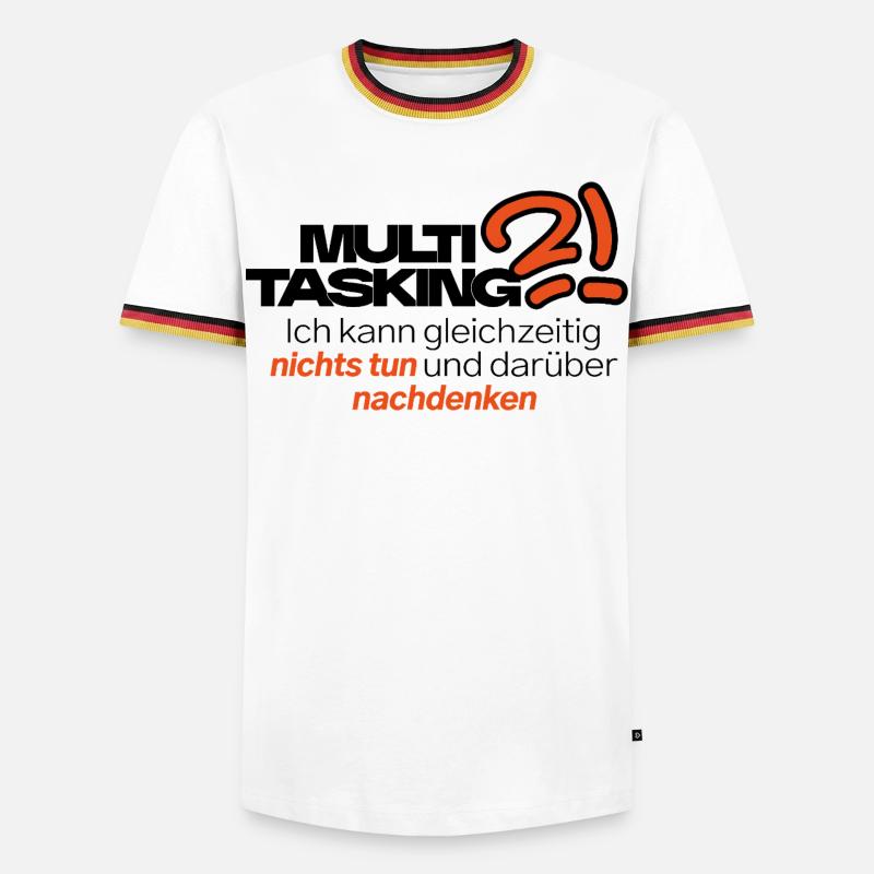 Multitasking mit Stil - Männer Kontrast-T-Shirt - Weiß/Dreifarbig
