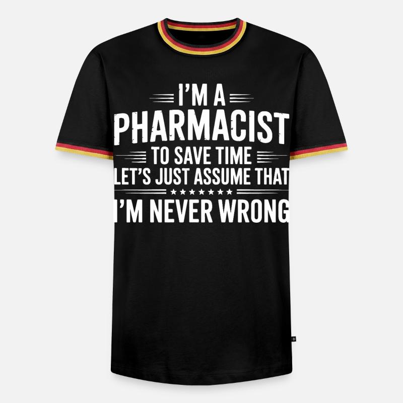 Pharmacist Attitude: Never Wrong - Männer Kontrast-T-Shirt - Schwarz/Dreifarbig