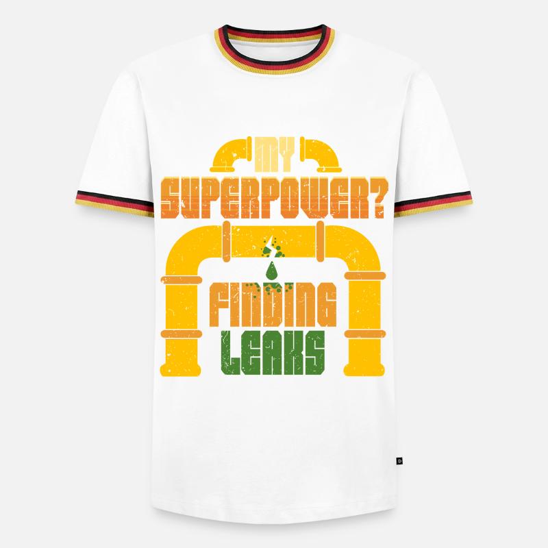 Pipelayer Pipeline Builder Finding Leaks - Men's Ringer Shirt - white/tricolour