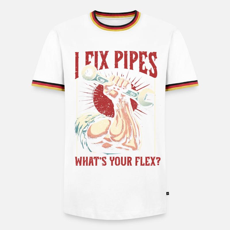 Pipelayer Pipeline Builder I Fix Pipes - Men's Ringer Shirt - white/tricolour