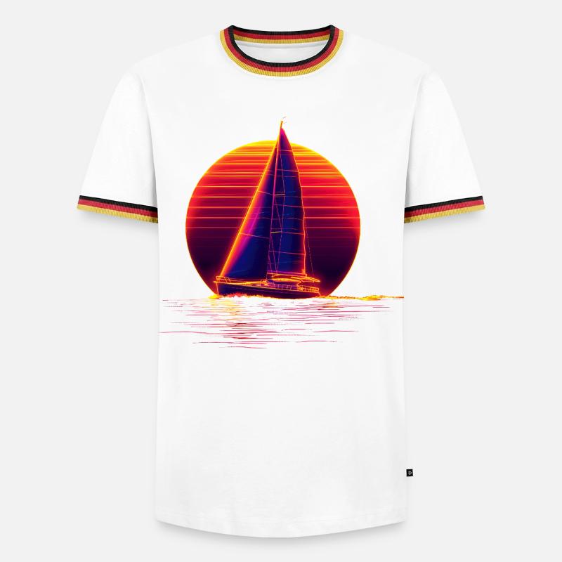 Retro Sailing - Men's Ringer Shirt - white/tricolour