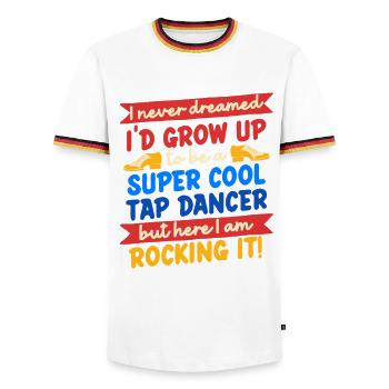 Tap Dance, Tap Dancer, Tap Dancer, Stepper - Men's Ringer Shirt - white/tricolour - Front - AI Model Female 172 light (172cm) & AI Model Male 185 light (185cm)