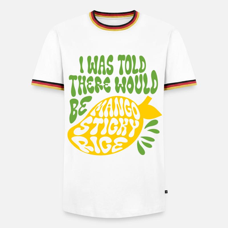 Mango Sticky Reis - Männer Kontrast-T-Shirt - Weiß/Dreifarbig
