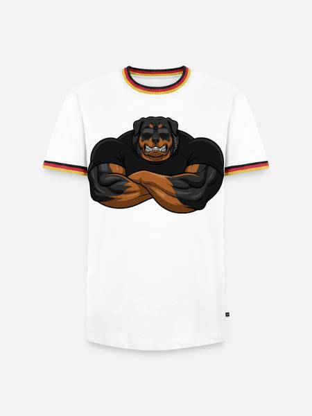 Rottweiler Security – The toughest bouncer - Men's Ringer Shirt - white/tricolour