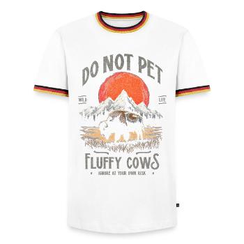 Les bisons vintage ne caressent pas les vaches duveteuses Bizons drôles - T-shirt contrasté Homme - blanc/tricolore - Devant - AI Model Female 172 light (172cm) & AI Model Male 185 light (185cm)