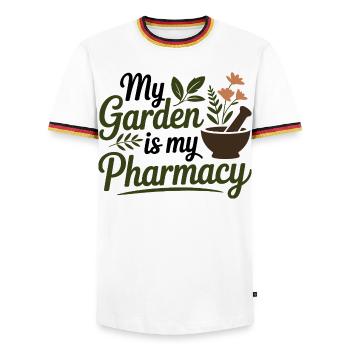 Herbalist My Garden Is My Pharmacy Professional  - Men's Ringer Shirt - white/tricolour - Front - AI Model Female 172 light (172cm) & AI Model Male 185 light (185cm)