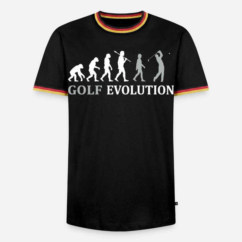 Golf Evolution – Das perfekte Golfer Geschenk - Männer Kontrast-T-Shirt - Schwarz/Dreifarbig