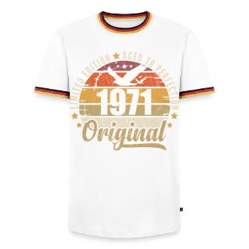 1971 Birthday Gift 1971 Original 1971 - Men's Ringer Shirt - white/tricolour - Front - AI Model Female 172 light (172cm) & AI Model Male 185 light (185cm)