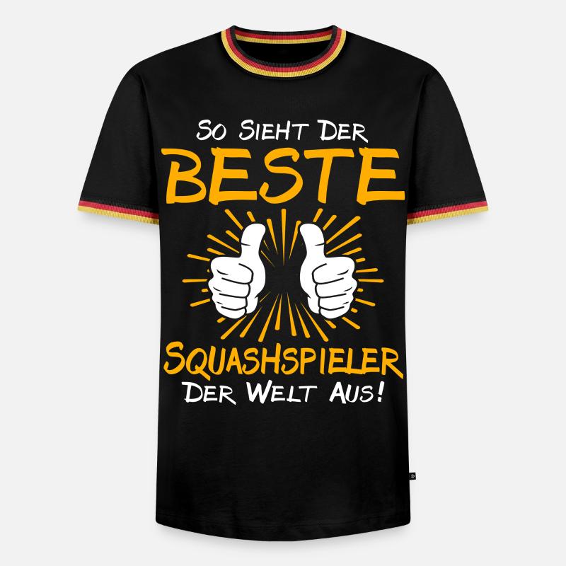 Squash Player Gift Idea - Men's Ringer Shirt - black/tricolour