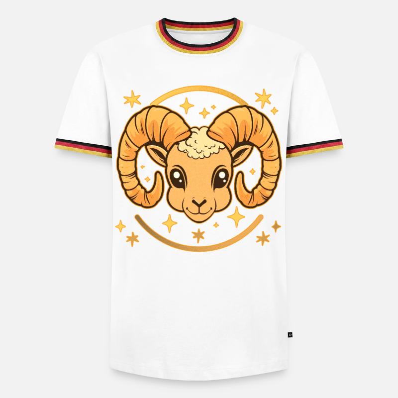 Widder Sternzeichen - Männer Kontrast-T-Shirt - Weiß/Dreifarbig
