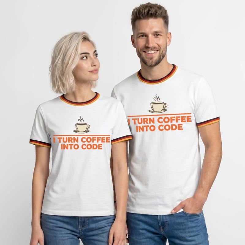 Je transforme le café en code – Programmer Retro T-shirt contrasté Homme