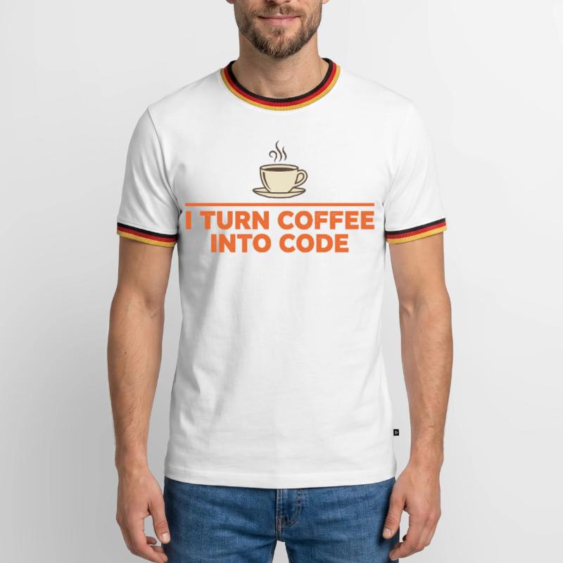 Je transforme le café en code – Programmer Retro T-shirt contrasté Homme