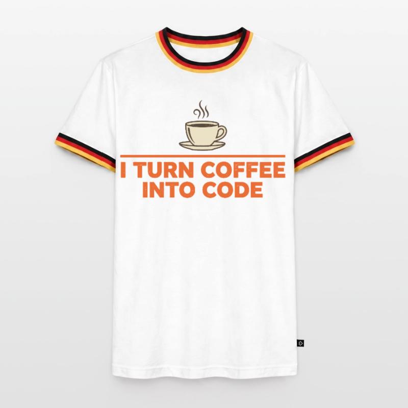 I Turn Coffee Into Code – Programmierer Retro Männer Kontrast-T-Shirt