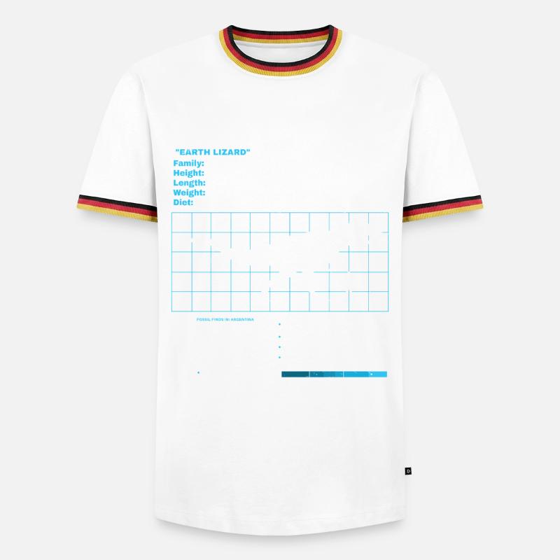 Mapusaurus Fact Sheet - Männer Kontrast-T-Shirt - Weiß/Dreifarbig