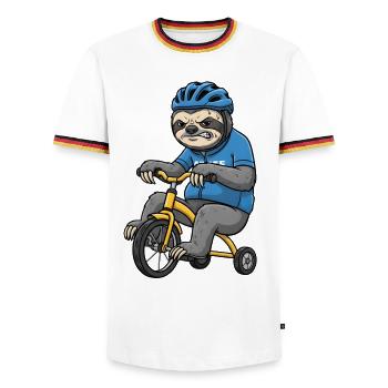 Vélo de route Vélo Vélo Sport Vélo VTT - T-shirt contrasté Homme - blanc/tricolore - Devant - AI Model Female 172 light (172cm) & AI Model Male 185 light (185cm)