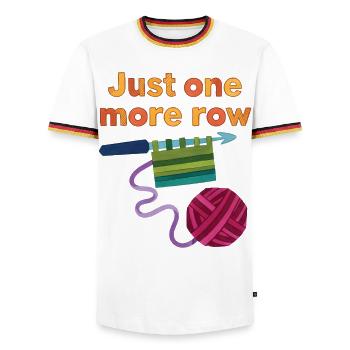 Crochet drôle : juste un rang de plus pour l’amoureux du crochet - T-shirt contrasté Homme - blanc/tricolore - Devant - AI Model Female 172 light (172cm) & AI Model Male 185 light (185cm)