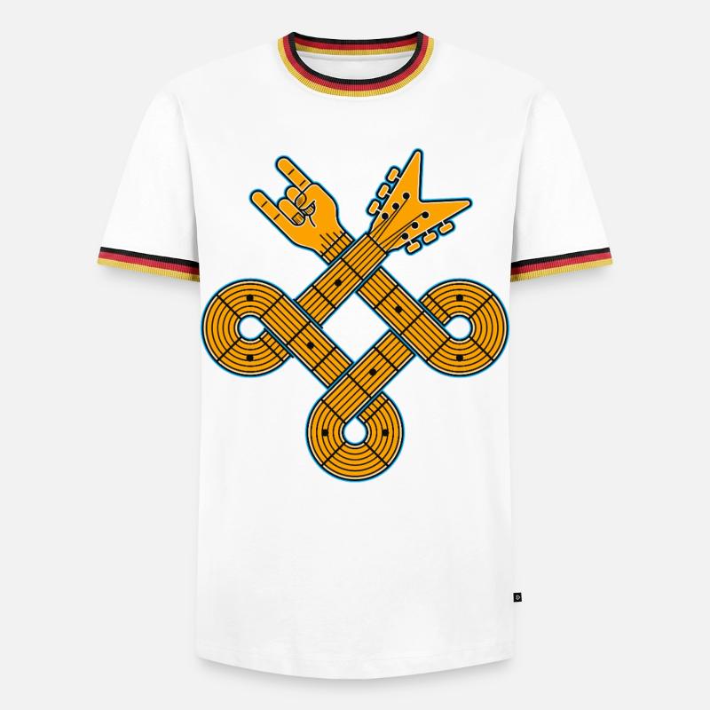 Celtic Knot Guitar Emblem - Men's Ringer Shirt - white/tricolour