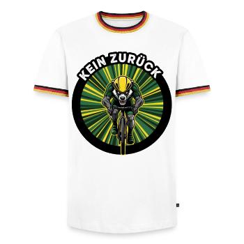 Vélo de route Vélo Vélo Sport Vélo VTT - T-shirt contrasté Homme - blanc/tricolore - Devant - AI Model Female 172 light (172cm) & AI Model Male 185 light (185cm)
