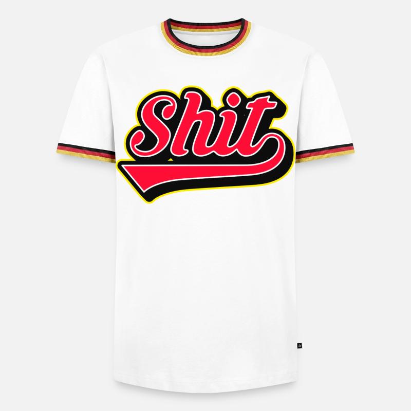 Shit Word Script Logo - Men's Ringer Shirt - white/tricolour
