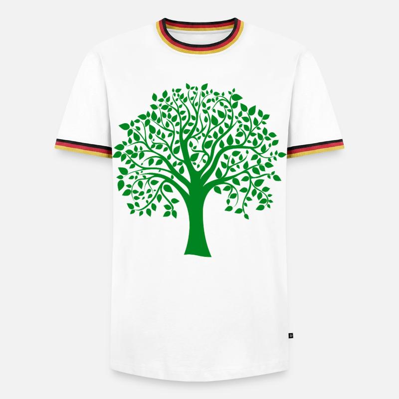Base Green Jumbo Tree Print Silhouette - Men's Ringer Shirt - white/tricolour
