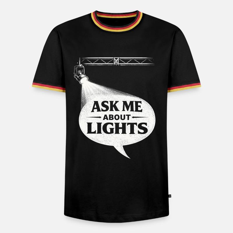 Lichttechniker Ask Me About Lights - Men's Ringer Shirt - black/tricolour