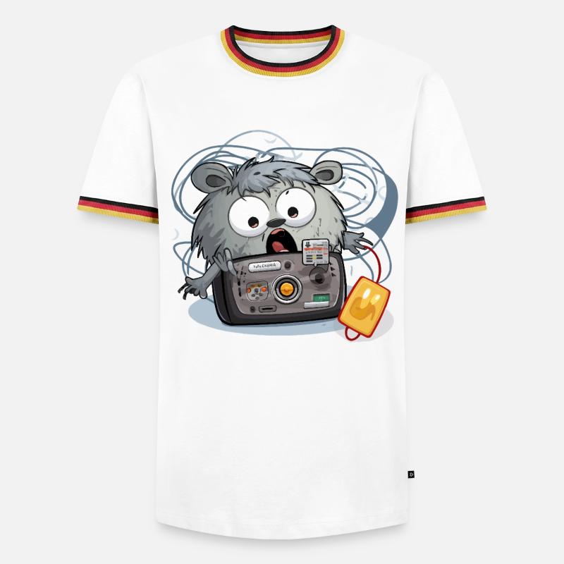 Camera Panda Chaos - Men's Ringer Shirt - white/tricolour