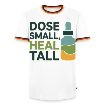 Homeopathy Dose Small Heal Tall Professional  - Men's Ringer Shirt - white/tricolour - Front - AI Model Female 172 light (172cm) & AI Model Male 185 light (185cm)