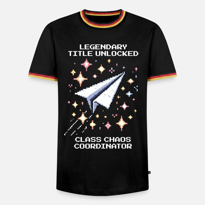 Legendärer Titel freigeschaltet | Klassenchaos - Männer Kontrast-T-Shirt - Schwarz/Dreifarbig