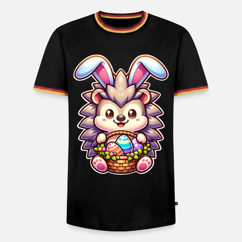 Easter Hedgehog - Men's Ringer Shirt - black/tricolour