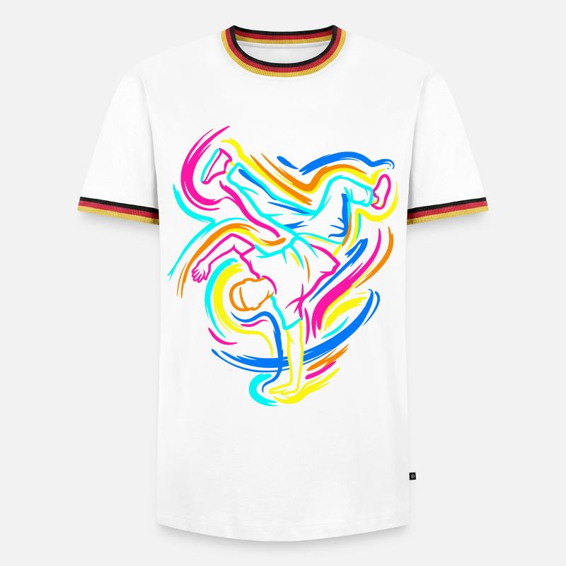 Breakdance - Männer Kontrast-T-Shirt - Weiß/Dreifarbig