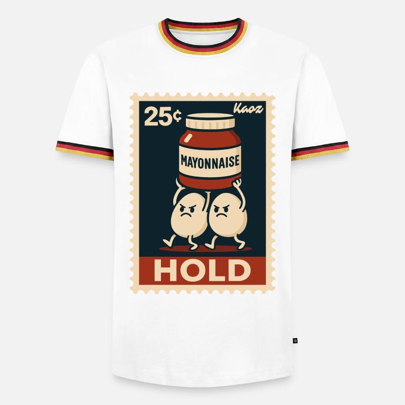 Carrying two eggs with mayonnaise - Men's Ringer Shirt - white/tricolour