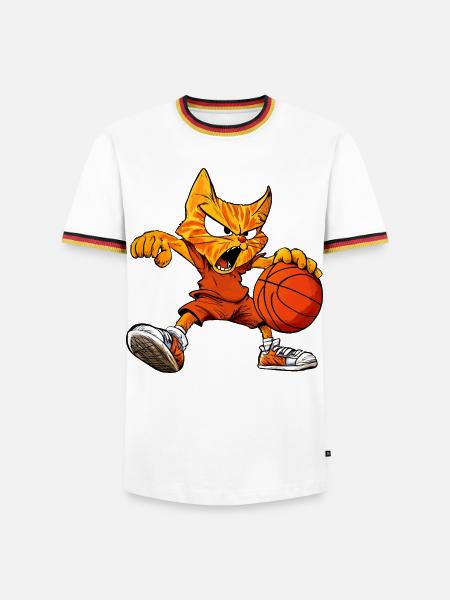 Basketball Cats - Cool Cat - Men's Ringer Shirt - white/tricolour