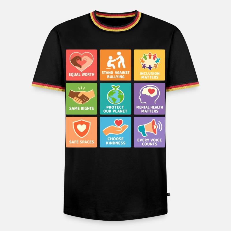 Human Rights Equality Inclusion Statement - Men's Ringer Shirt - black/tricolour