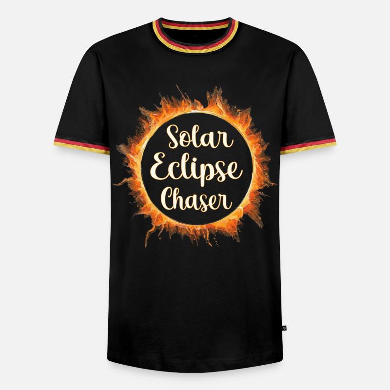 Solar eclipse chaser - Männer Kontrast-T-Shirt - Schwarz/Dreifarbig