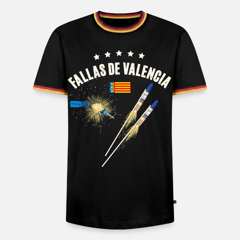 Fallas De Valencia Fireworks - Men's Ringer Shirt - black/tricolour