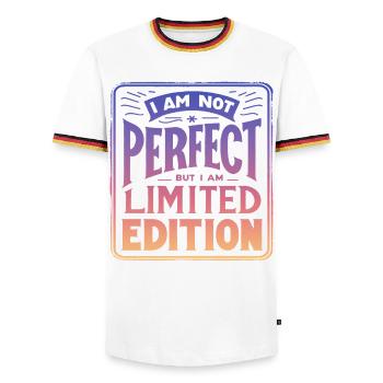 Limited Edition - Männer Kontrast-T-Shirt - Weiß/Dreifarbig - Vorne - AI Model Female 172 light (172cm) & AI Model Male 185 light (185cm)