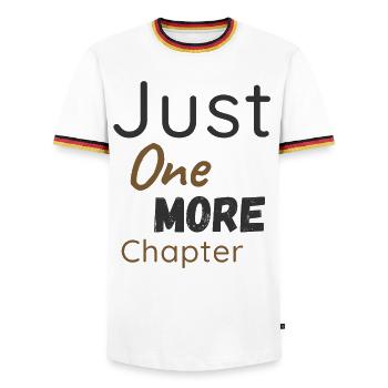 Nur Noch Ein Kapitel Shirt - Männer Kontrast-T-Shirt - Weiß/Dreifarbig - Vorne - AI Model Female 172 light (172cm) & AI Model Male 185 light (185cm)