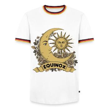 Equinox Renew Rebalance Rebirth Ostara - Men's Ringer Shirt - white/tricolour - Front - AI Model Female 172 light (172cm) & AI Model Male 185 light (185cm)