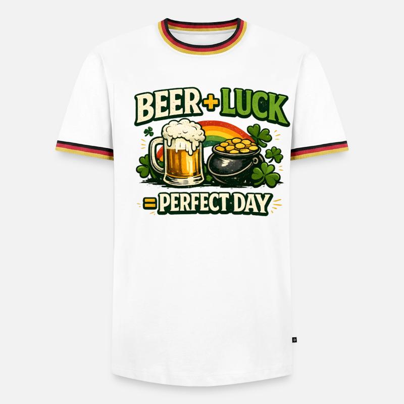 Beer Luck Perfect Day - Men's Ringer Shirt - white/tricolour