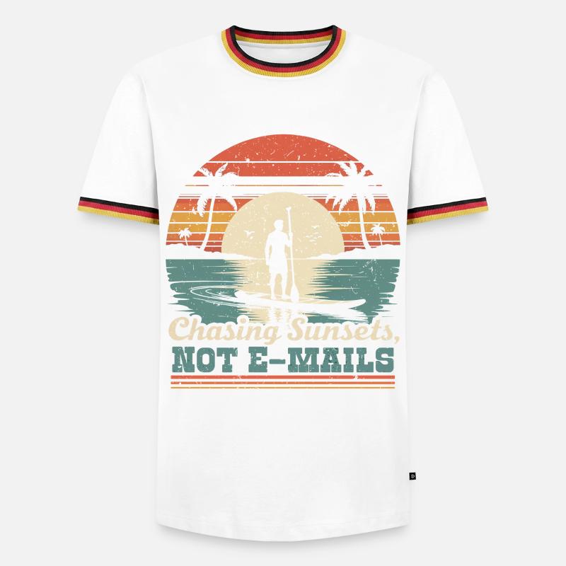 Stand Up Paddle Chasing Sunsets - Men's Ringer Shirt - white/tricolour