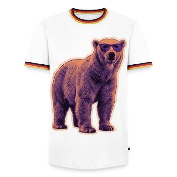 Summer Polar Bear Sunglasses - Men's Ringer Shirt - white/tricolour - Front - AI Model Female 172 light (172cm) & AI Model Male 185 light (185cm)