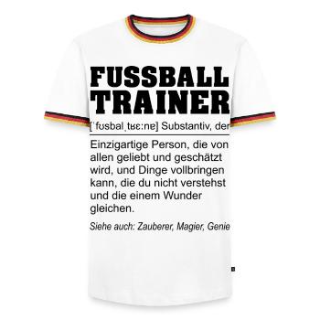 Lustige Definition Fußballtrainer Geschenk - Männer Kontrast-T-Shirt - Weiß/Dreifarbig - Vorne - AI Model Female 172 light (172cm) & AI Model Male 185 light (185cm)