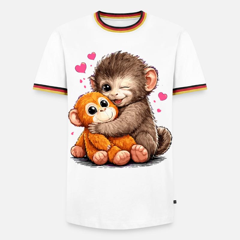 Monkey Punch Funny Gift Cute - Men's Ringer Shirt - white/tricolour
